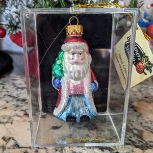 2/$18 VTG Santa Glass Ornament